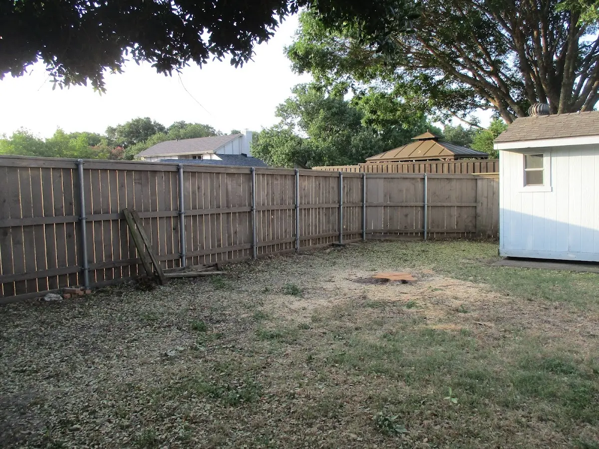 Cleared yard after professional tree removal in West Des Moines
